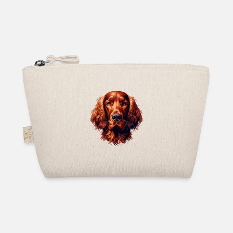 Hundegesicht - Irish Red Setter - Bio-Täschchen - Natur