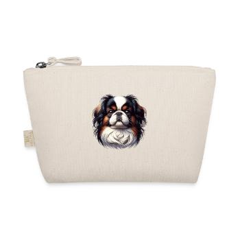 Dog Face - Japan Chin - Organic Pouch - nature - Front