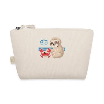 Cancer Zodiac Sign Sloth with Crab Friend - Organic Pouch - nature - Front
