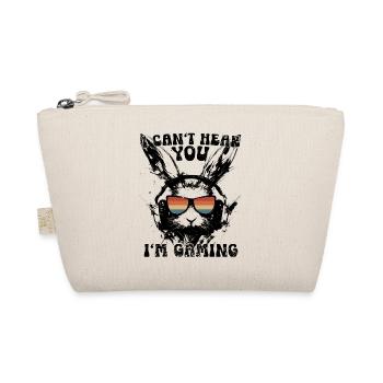 I Can't Hear You I'm Gaming Bunny Gamer Gift - Organic Pouch - nature - Front