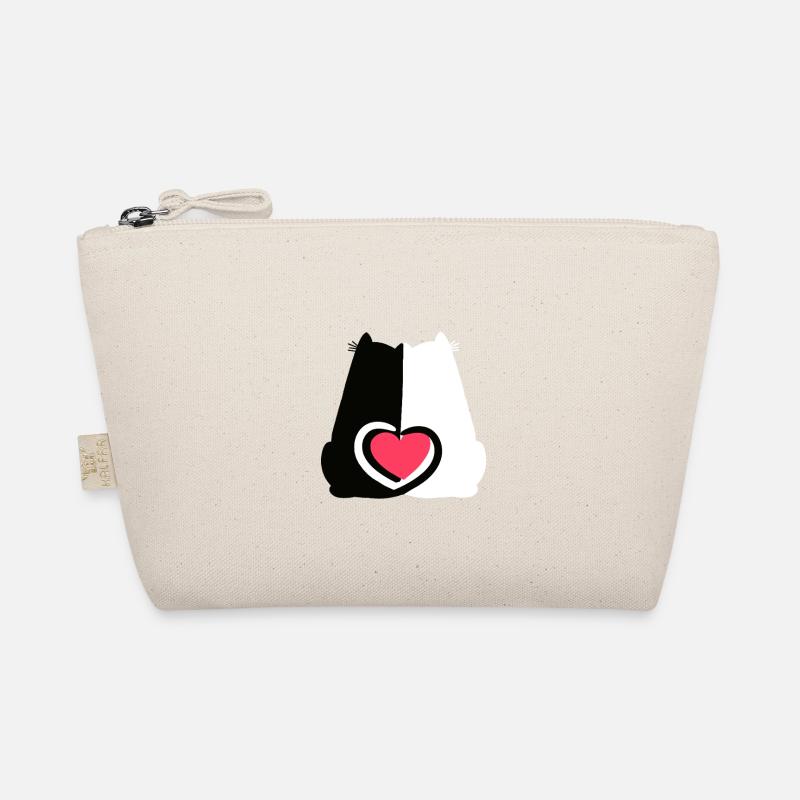 Katzen Valentin Katze Herz Herzen Liebe Bio-Täschchen