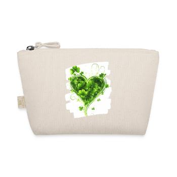 St. Patrick's Day Shamrock Heart - Organic Pouch - nature - Front