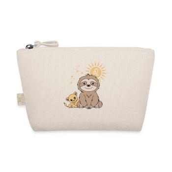 Signe du zodiaque Lion paresseux avec Petit Leo - Trousse biologique - nature - Devant