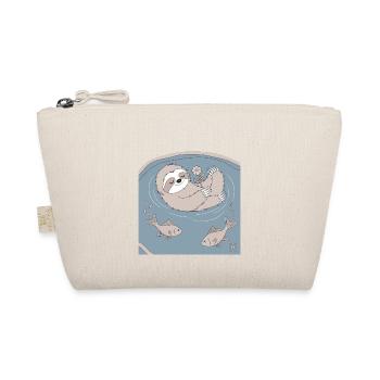 Cozy Pisces Zodiac Sign Sloth with Flower - Organic Pouch - nature - Front
