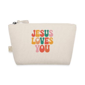 Jesus Liebt Dich Christen Spruch - Bio-Täschchen - Natur - Vorne