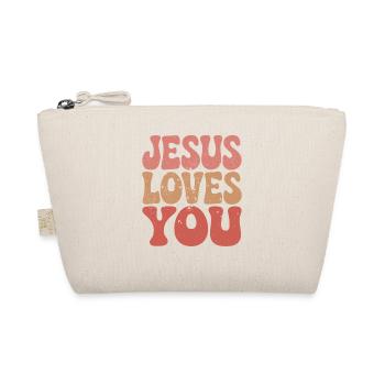 Jesus Liebt Dich Christen Spruch - Bio-Täschchen - Natur - Vorne