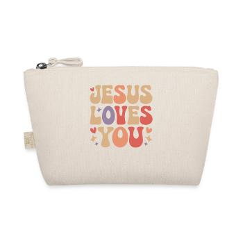 Jesus Liebt Dich Christen Spruch - Bio-Täschchen - Natur - Vorne
