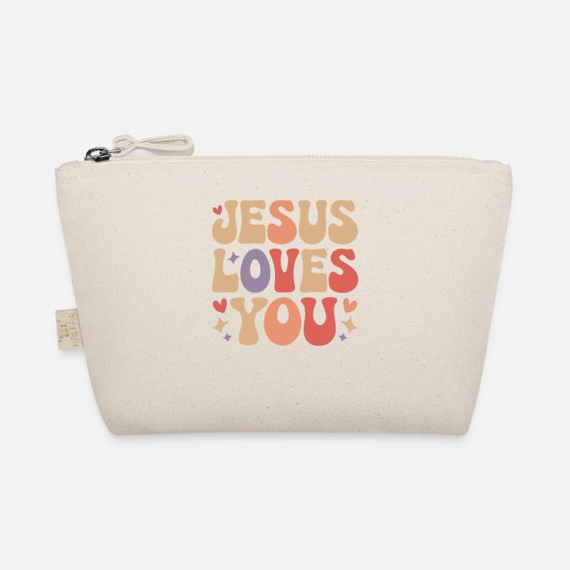 Jesus Liebt Dich Christen Spruch - Bio-Täschchen - Natur