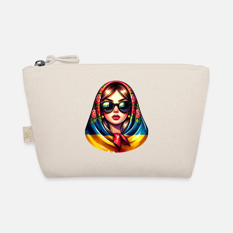 Ukraine Matryoshka with sunglasses for Ukrainians Organic Pouch