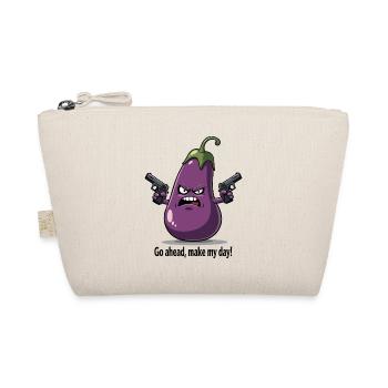 Badass Aubergine – Go Ahead, Make My Day - Organic Pouch - nature - Front