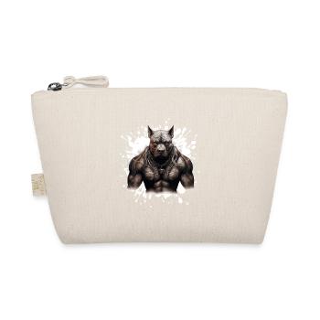 Hund Pit Muskeln Bodybuilding Beast - Bio-Täschchen - Natur - Vorne