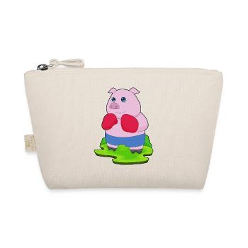 Schwein Boxer Boxhandschuhe Boxen - Bio-Täschchen - Natur - Vorne