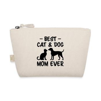 Cat and Dog Saying Funny Pet Gift - Organic Pouch - nature - Front