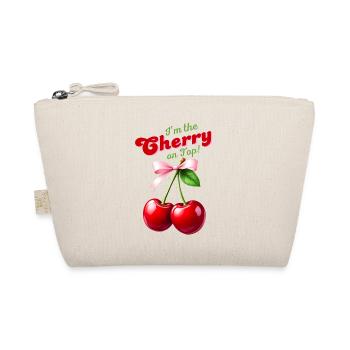 I'm the Cherry on Top - Cherries with a Pink Bow - Organic Pouch - nature - Front