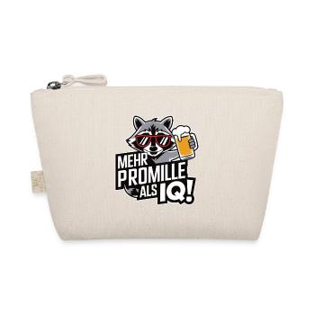 Mehr Promille als IQ Saufen Bier Alkohol Party Was - Bio-Täschchen - Natur - Vorne
