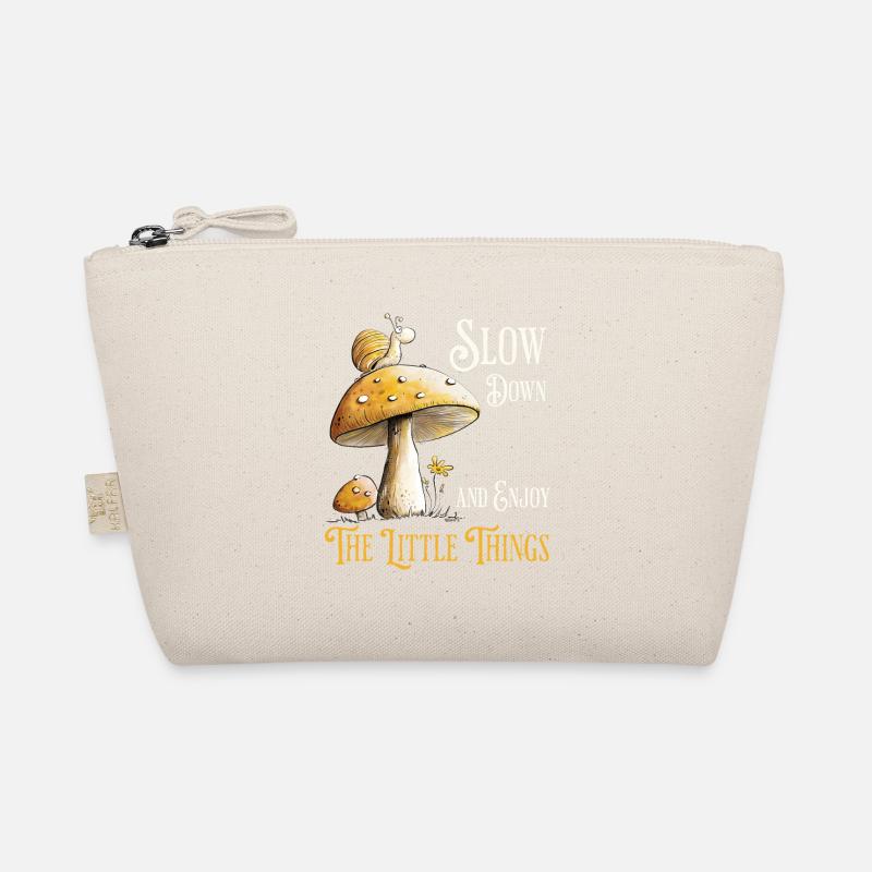 Snail On Mushroom Nature Forest Saying Organic Pouch