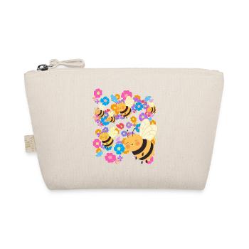 Bee Bees Flower Flowers Summer Kids - Organic Pouch - nature - Front