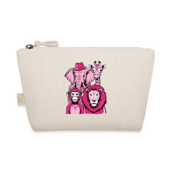 Éléphant Singe Lion Girafe en Rose Look avec Style - Trousse biologique - nature - Devant