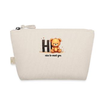 Cute teddy bear motif – children's fashion with a heart - Organic Pouch - nature - Front