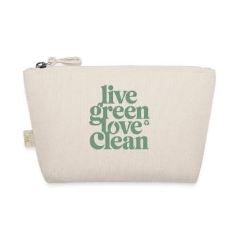 Live Green Love Clean Vegan Vegetarian - Organic Pouch - nature - Front