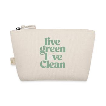 Live Green Love Clean Vegan Végétarien - Trousse biologique - nature - Devant