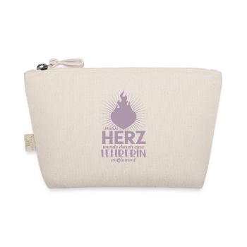 In love with teacher my heart Dear teachers - Organic Pouch - nature - Front