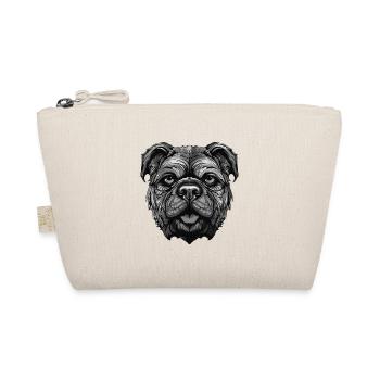 Bulldog Hund Portrait - Bio-Täschchen - Natur - Vorne