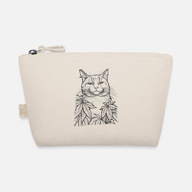 Katze mit Hanf : Lustiger Blick Stubentiger Bio-Täschchen