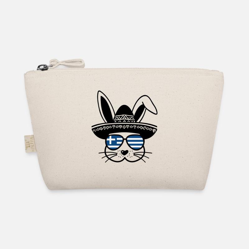 Greek Easter bunny with sunglasses and Organic Pouch
