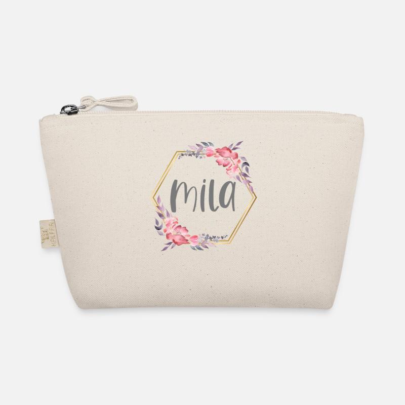 Mila Mädchen Name personalisiertes Geschenk - Bio-Täschchen - Natur