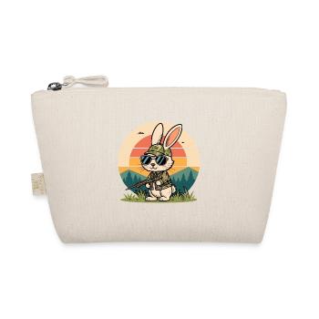 Hase Osterhase Anti-Jagd Cool Sonnenbrille Retro - Bio-Täschchen - Natur - Vorne