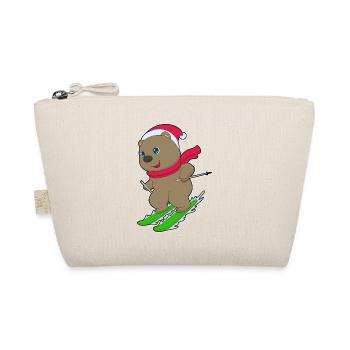 Bear Christmas Ski - Organic Pouch - nature - Front