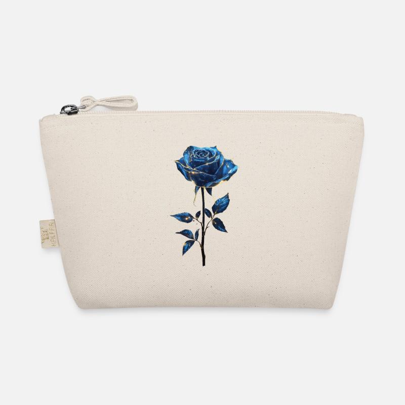 Blaue Rose - Bio-Täschchen - Natur