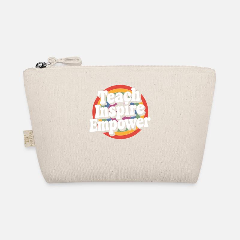 Teacher Inspire Empower Rainbow Style Organic Pouch