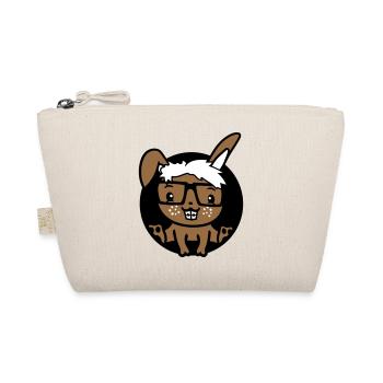 Bunny Nerd Geek Horn-Rimmed Glasses Hole Freak Intelligent - Organic Pouch - nature - Front