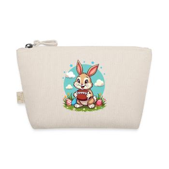 American Football Easter Bunny Sports Easter Fun - Organic Pouch - nature - Front