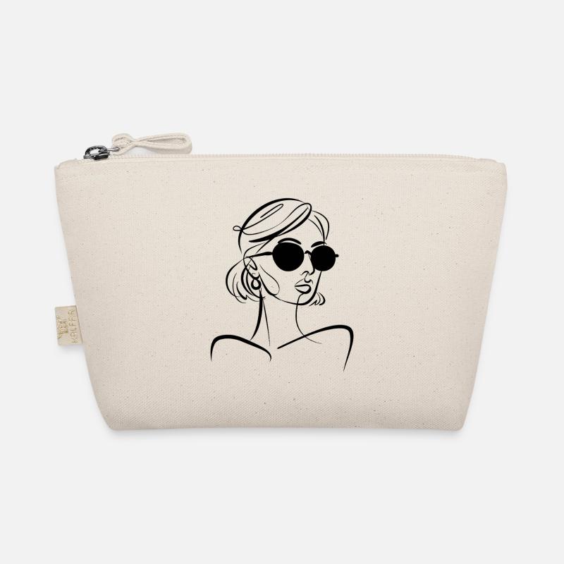 Donna elegante con occhiali da sole line art - Borsetta ecologica - natura