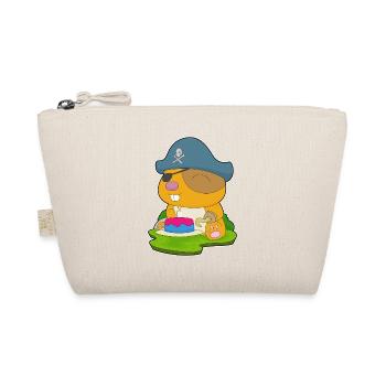 Hamster Birthday Pirate - Organic Pouch - nature - Front