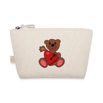 Teddy Ours en peluche Valentine Arrow Coeur - Trousse biologique - nature - Devant