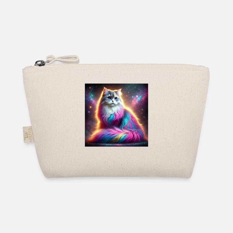 Chat magique de la galaxie avec fourrure arc-en-ciel Trousse biologique