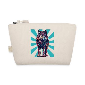 Retro Vintage Wolf Tattoo Wölfe - Bio-Täschchen - Natur - Vorne