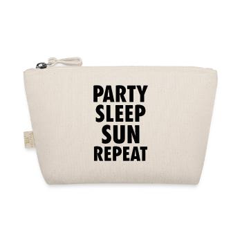 Party Sleep Sun Repeat – Summer Lifestyle - Organic Pouch - nature - Front