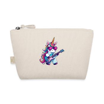 Einzigartiges Einhorn Mit Gitarre Und - Bio-Täschchen - Natur - Vorne