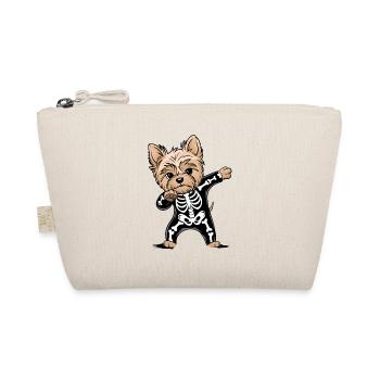 Cute Dog in Skeleton Costume Halloween - Organic Pouch - nature - Front