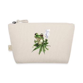 Chillender Frosch mit Joint - Weed Frosch Design - Bio-Täschchen - Natur - Vorne