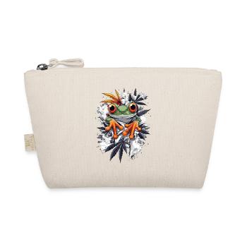 Frosch mit orangen Füßen - Weed Frosch Design - Bio-Täschchen - Natur - Vorne
