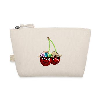 Rockabilly Retro Vintage Kirsche Kirschen - Bio-Täschchen - Natur - Vorne