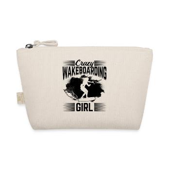 Crazy Wakeboarding girl Wakesurfing Girl - Organic Pouch - nature - Front