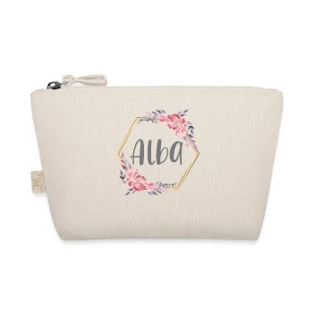 Alba Prénom de Fille Cadeau Personnalisé - Trousse biologique - nature - Devant