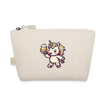 Einhorn Pixel Bier - Bio-Täschchen - Natur - Vorne